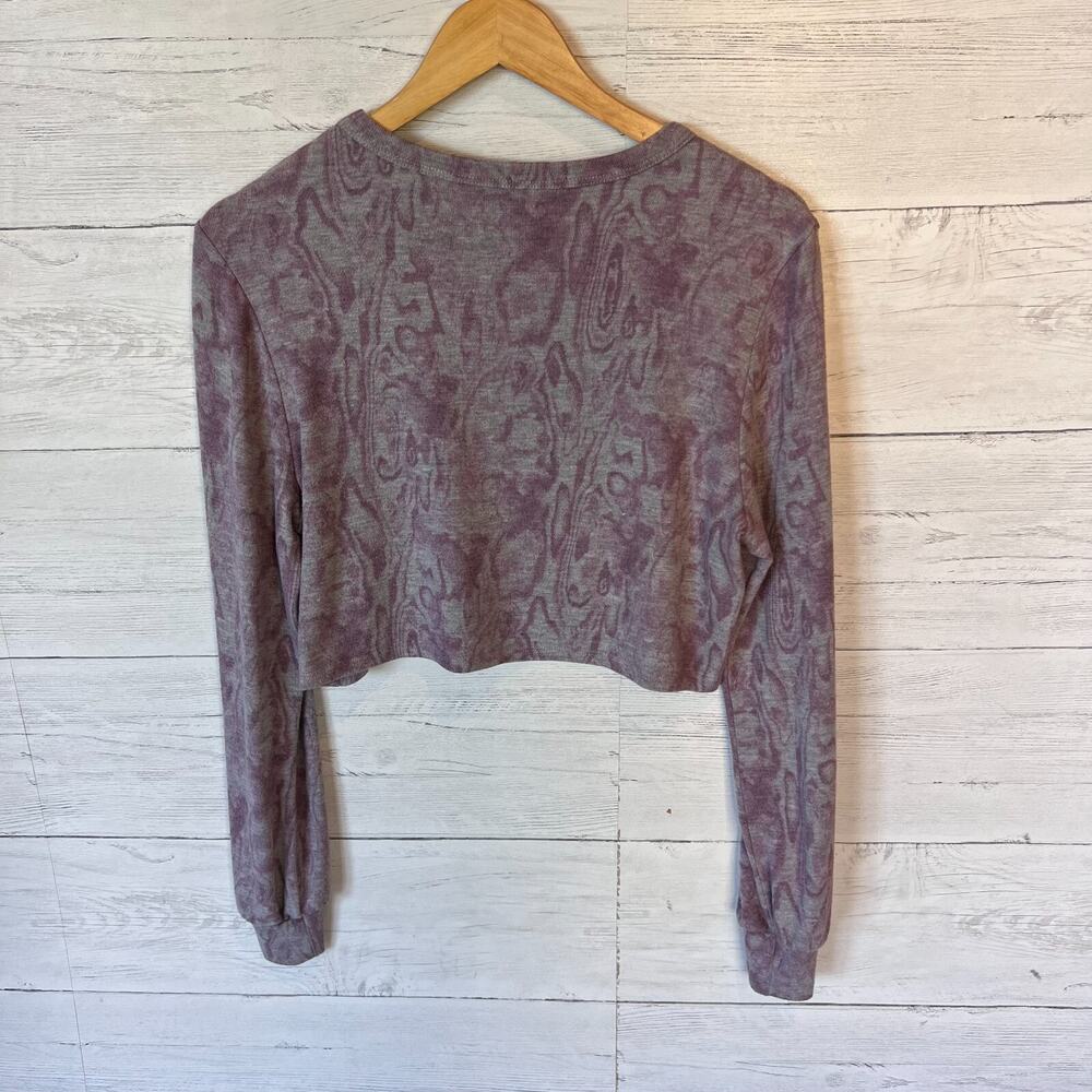 EleVen by Venus Williams Top Womens Size Small Purple and Gray Marbled Cropped - Picture 14 of 16